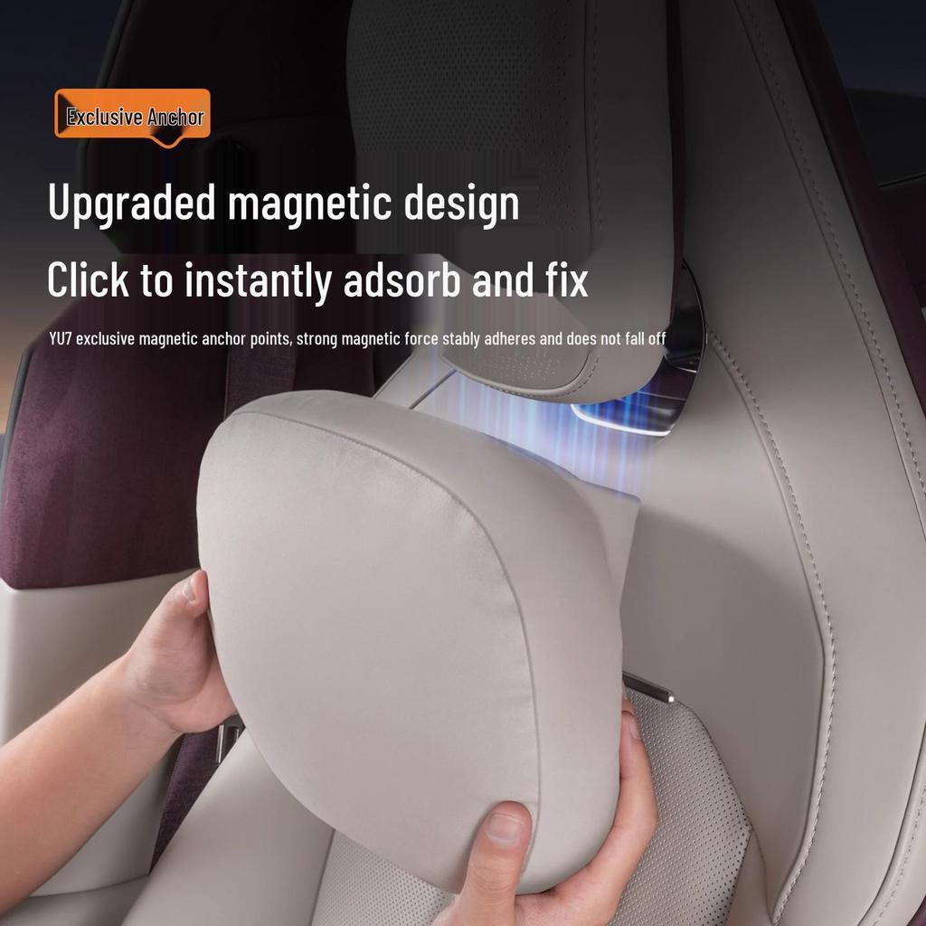 Magnetic Headrest & Neck Pillow, Lumbar Support, Car Backrest Cushion for Xiaomi YU7