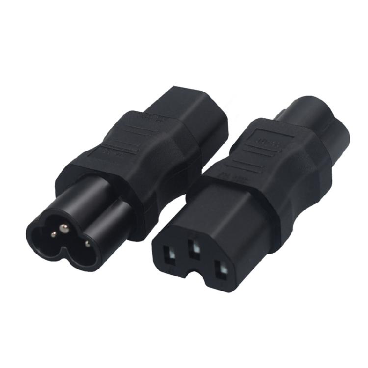 Small PDU Power Adapter, C6 to IEC320 C15 Female Connectors IEC320 C15 to C6 Cloverleaf Power Adapter for Travel Use