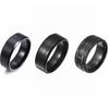 3-piece Men's Ring Black Silvery Men's Ring Women's Stainless Steel Simple Ring Men's Engagement Ring Set, Sizes 7-12