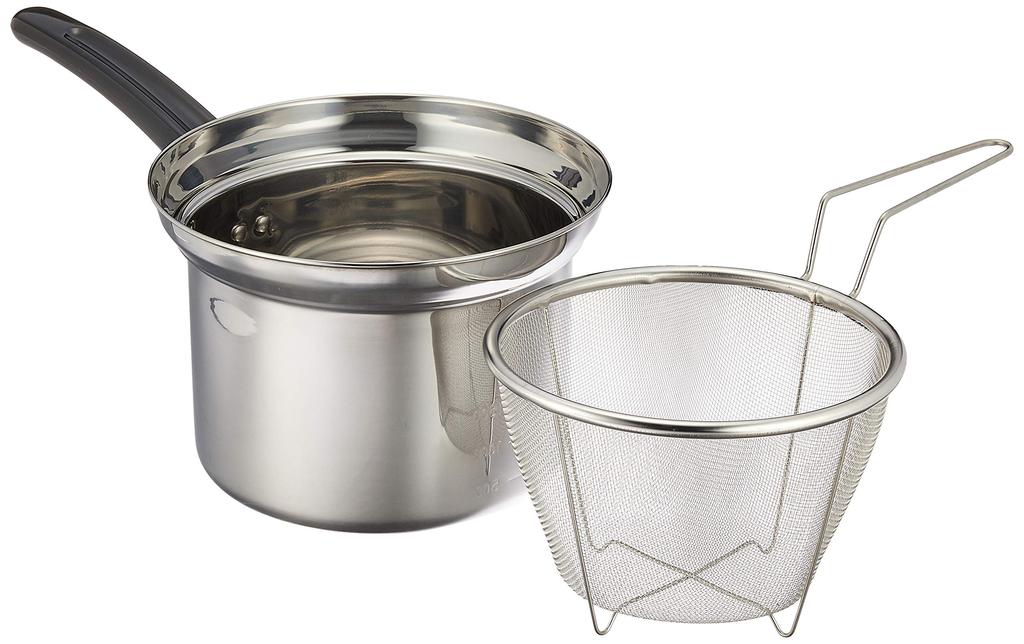 Hirosho Everyday Deep Saucepan 18cm FPZ-18 Multi-Purpose Pot, (with Colander)