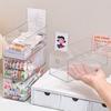 1pc/2pcs Acrylic Round Hole Foldable Drawer Stationery Storage Box Desktop Drawer Office Bedroom Dormitory Organizer Box
