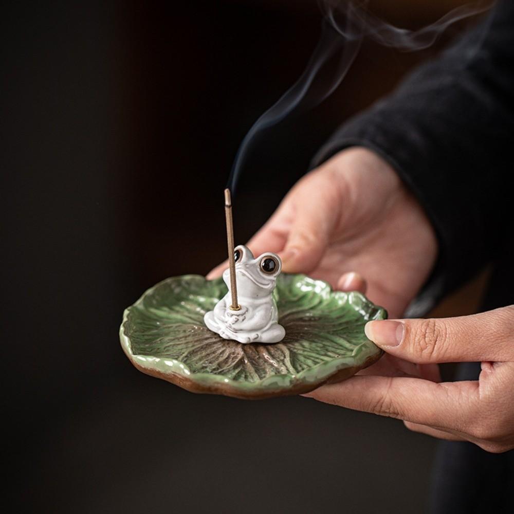 Zen Chinese Style Animal Lotus Incense Burner Frog Turtle Crab Incense Stick Burner Relaxation