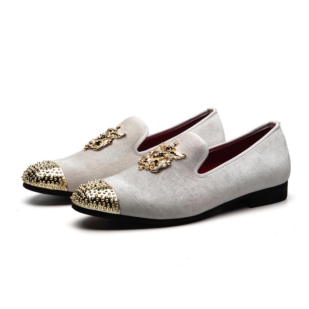 gold men loafers