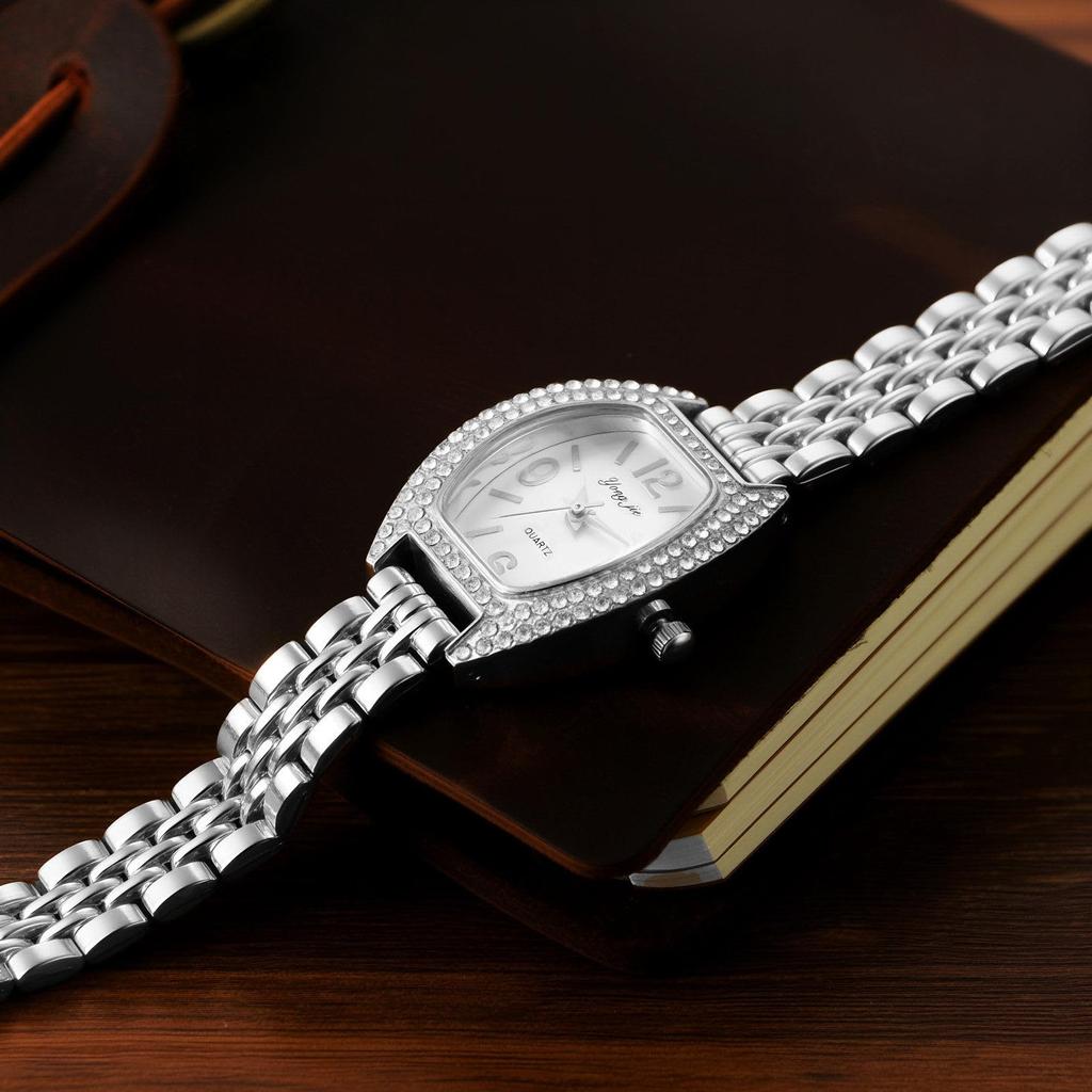 Women's Watch Stretch Band Waterproof Silver Stylish Analog Display Free Size Stainless Steel Band Quartz Watch Fashion Accessory - Birthday