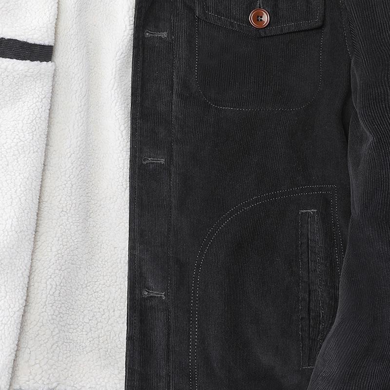 Corduroy Jacket Men's Autumn and Winter New Versatile Velvet Thickened Jacket Men's Business Casual Handsome Cotton-padded Clothes
