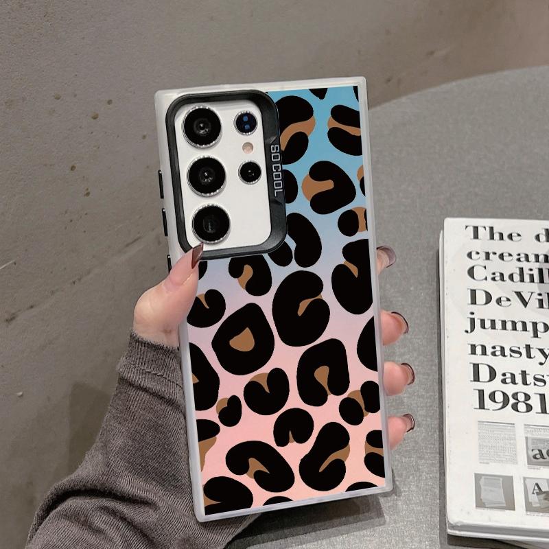 Roztomilý leopardí obal pro iPhone 16 Pro Samsung A55 A35 M35 S24 FE Xiaomi Redmi Note 13Pro 14C Huawei Honor 200 Nárazuvzdorný kryt proti poškrábání telefonu