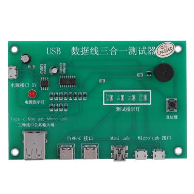 3'ü 1 Arada Veri Kablosu Test Fikstürü Hassas Tip C Mini USB Mikro USB USB Kablosu Üçlü Test Cihazı
