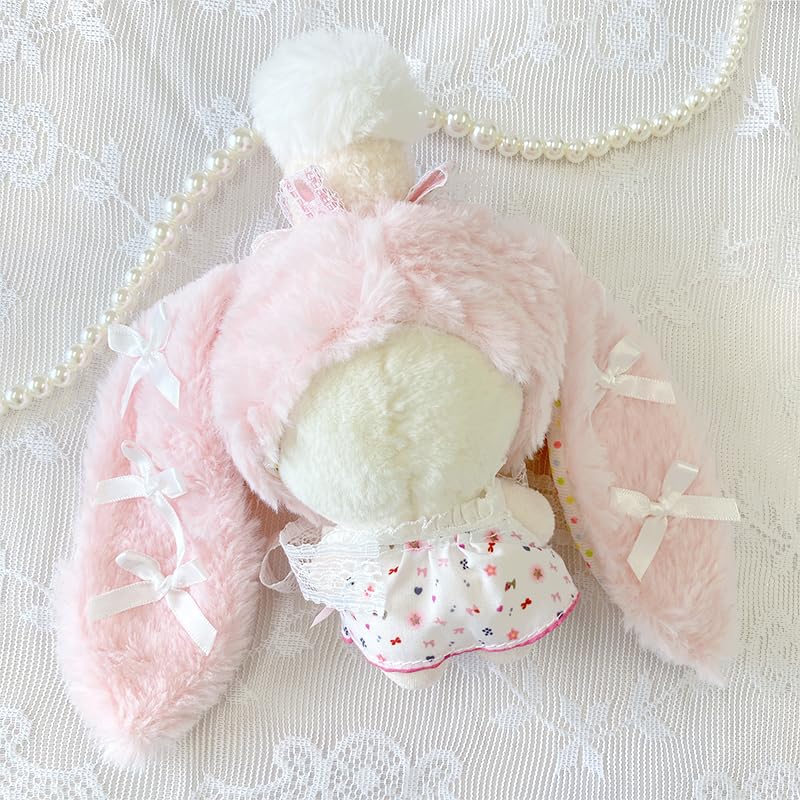 Fluffy Rabbit Kigurumi Cap for Plush Toys (10cm), Pink [Used]