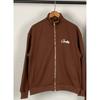 Mens Casual Hoodless Letter Print Zip-Up Jacket Set With Fleece Lining Loose Fit Outfit
