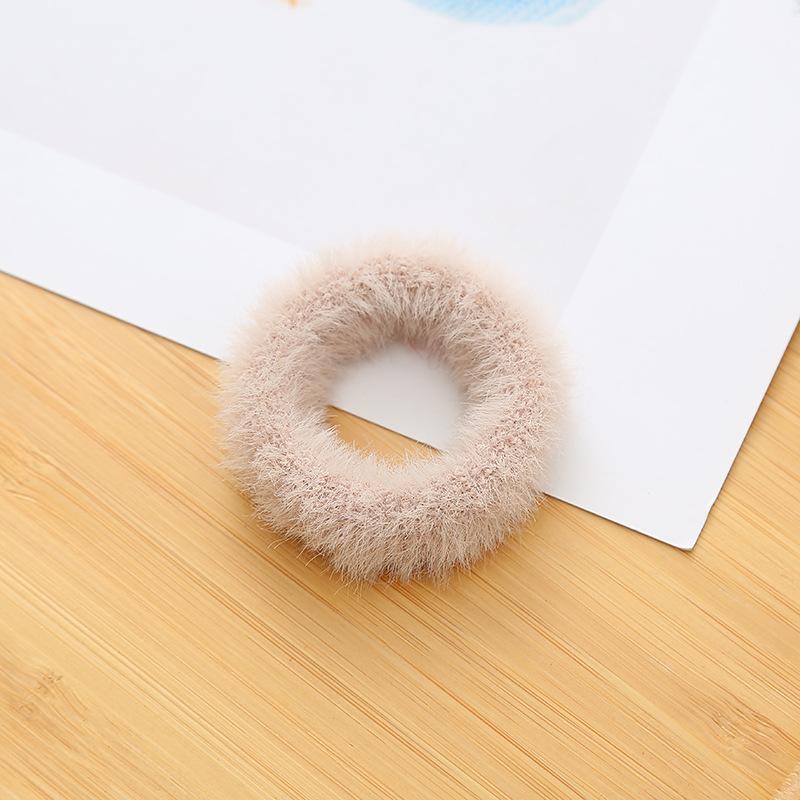 2 Pcs New Colorful Fluffy Hair Band for Women Girls Ponytail Holder Hair Tie Plush Scrunchie Rubber Band Fashion Hair Accessories