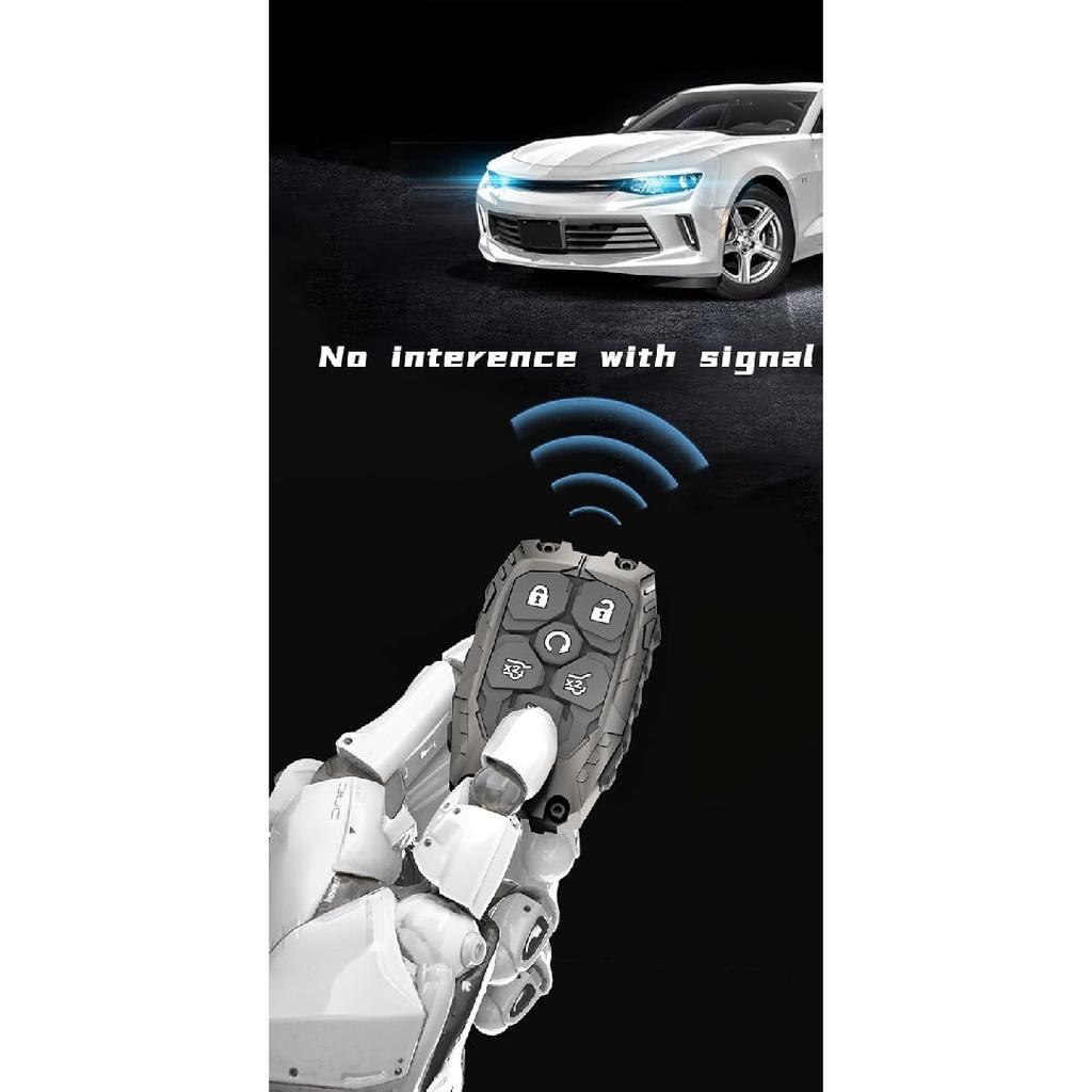 Heavy Key Fob Cover Case Protector For Chevy, Keychain, Accessories For Chevy Suburban Tahoe 2015 2016 2017 2018   GMC Yukon (Type-C 6 Buttons)