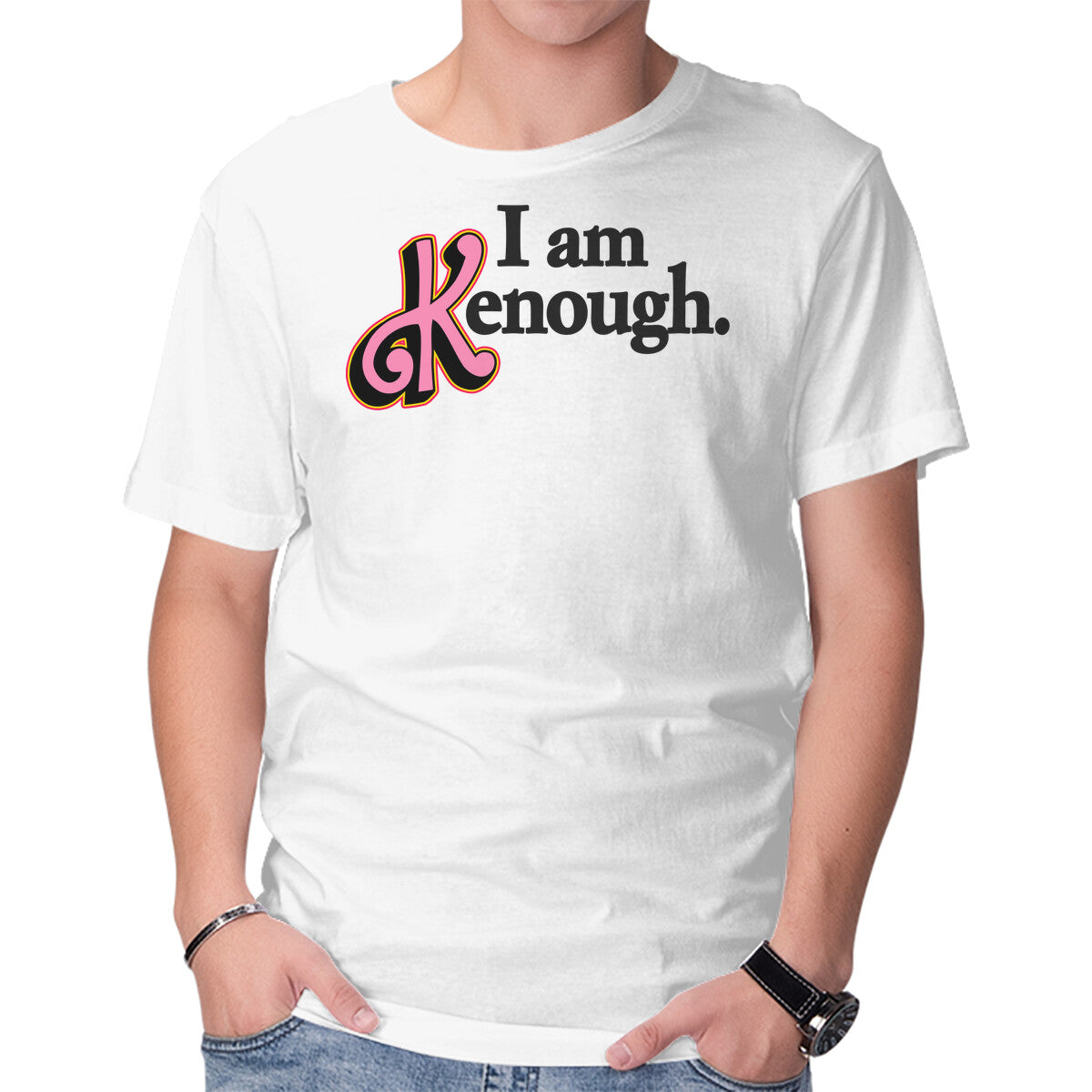 Unisex Crew Neck T-Shirt Kenough Graphic Short Sleeve Casual Tee M