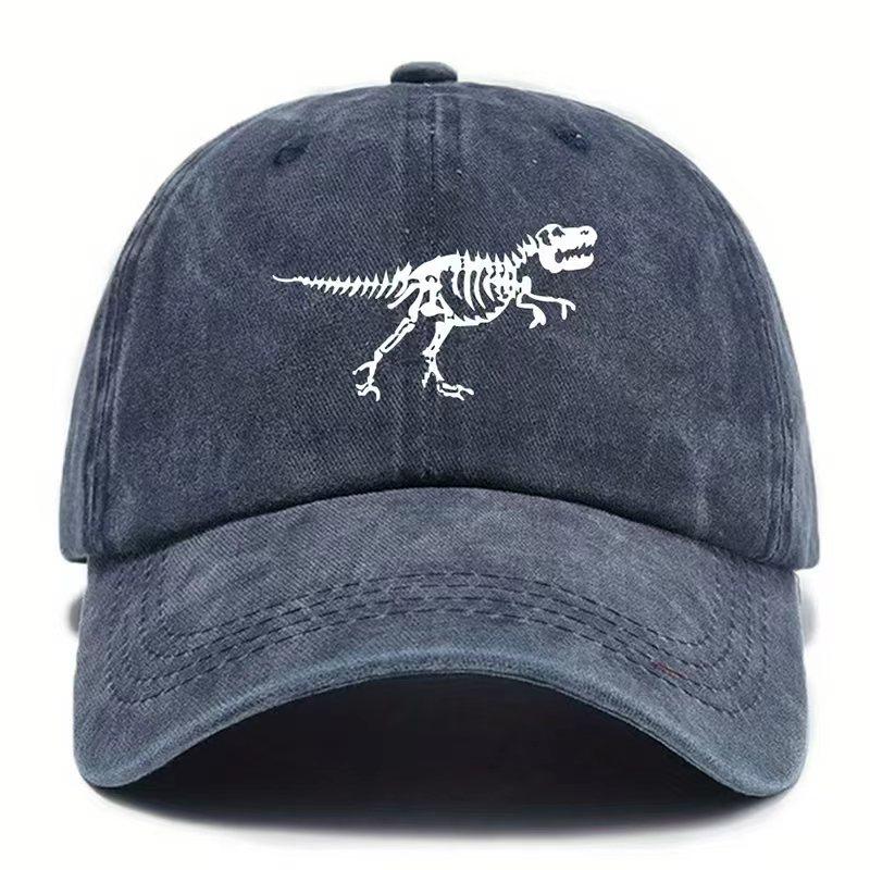 This stylish and casual dinosaur skeleton printed baseball cap is a must-have for both Unisex and Women when going out