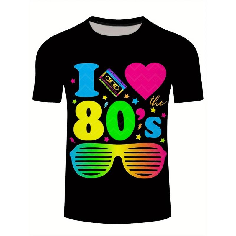 

Vintage 80s Graphic T-shirt Men Women Summer 3d Printed Casual Short Sleeve T Shirts Hip Hop Street Harajuku Oversized Kids Tees S