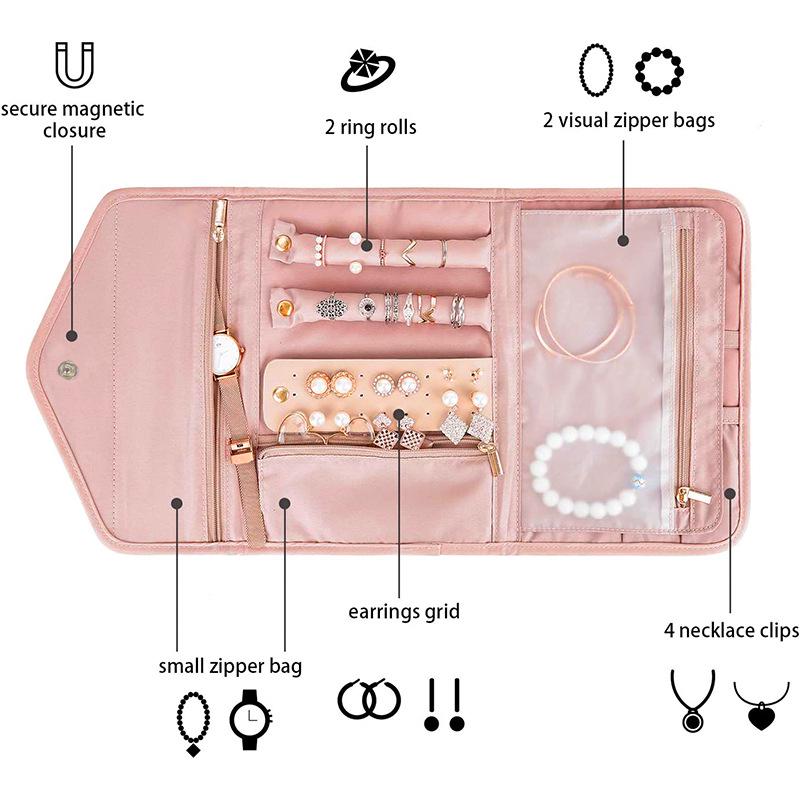 Portable Folding Jewelry Bag - Multifunctional Travel Necklace & Earring Organizer
