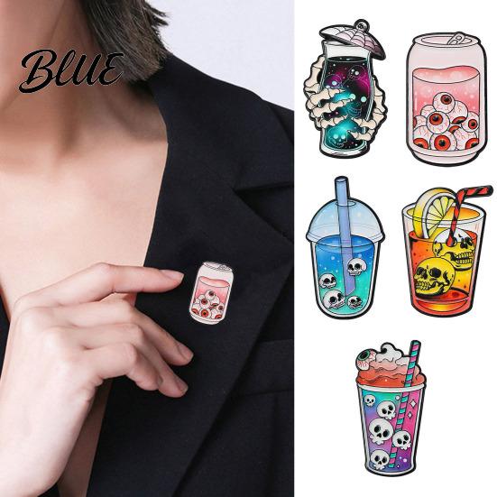 Versatile Gothic Jewelry Halloween Badge Dark Style Skull Patten Drinking