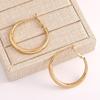 Trendy Gold Crisscross Wide Hoop Clip-On Earrings Minimalist Non-Pierced Jewelry for Women Daily Party Wear