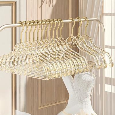 10Pcs Transparent Clothes Hanger, Home Clothes Hanger, No Marks, Anti Slip Clothes Hanger, Clothes Drying Support