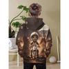 Boys' Off-road Motorcycle Pattern Hooded Sweatshirt - Rider and Track Print, Suitable for Motorcycle Racing Fans