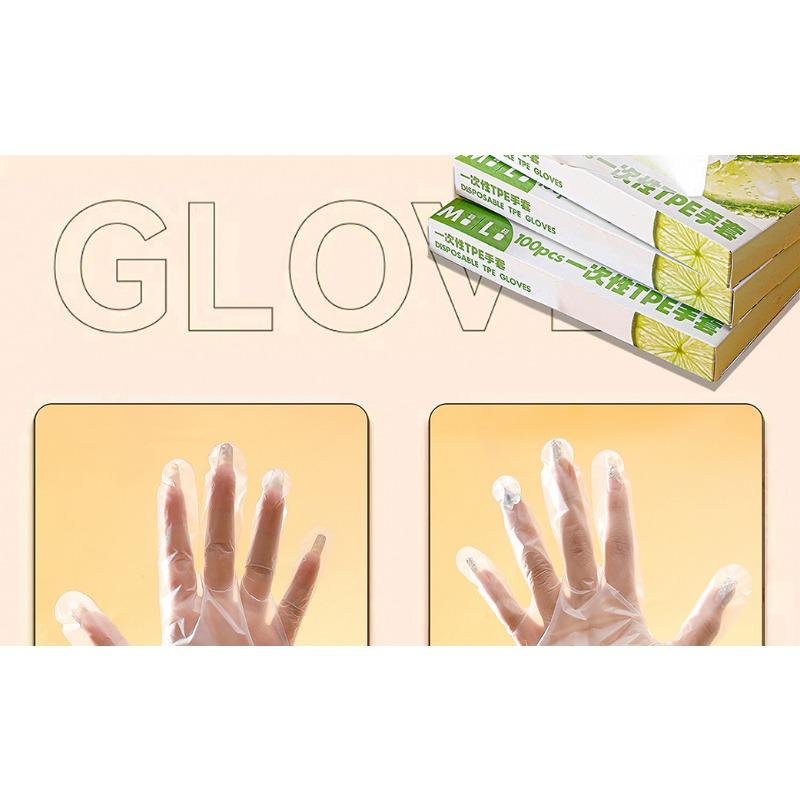Einweg-TPE-Handschuhe, verdickte transparente TPE-Handschuhe, Catering-Handschuhe in Lebensmittelqualität, Extraktorbox, 100 Stück