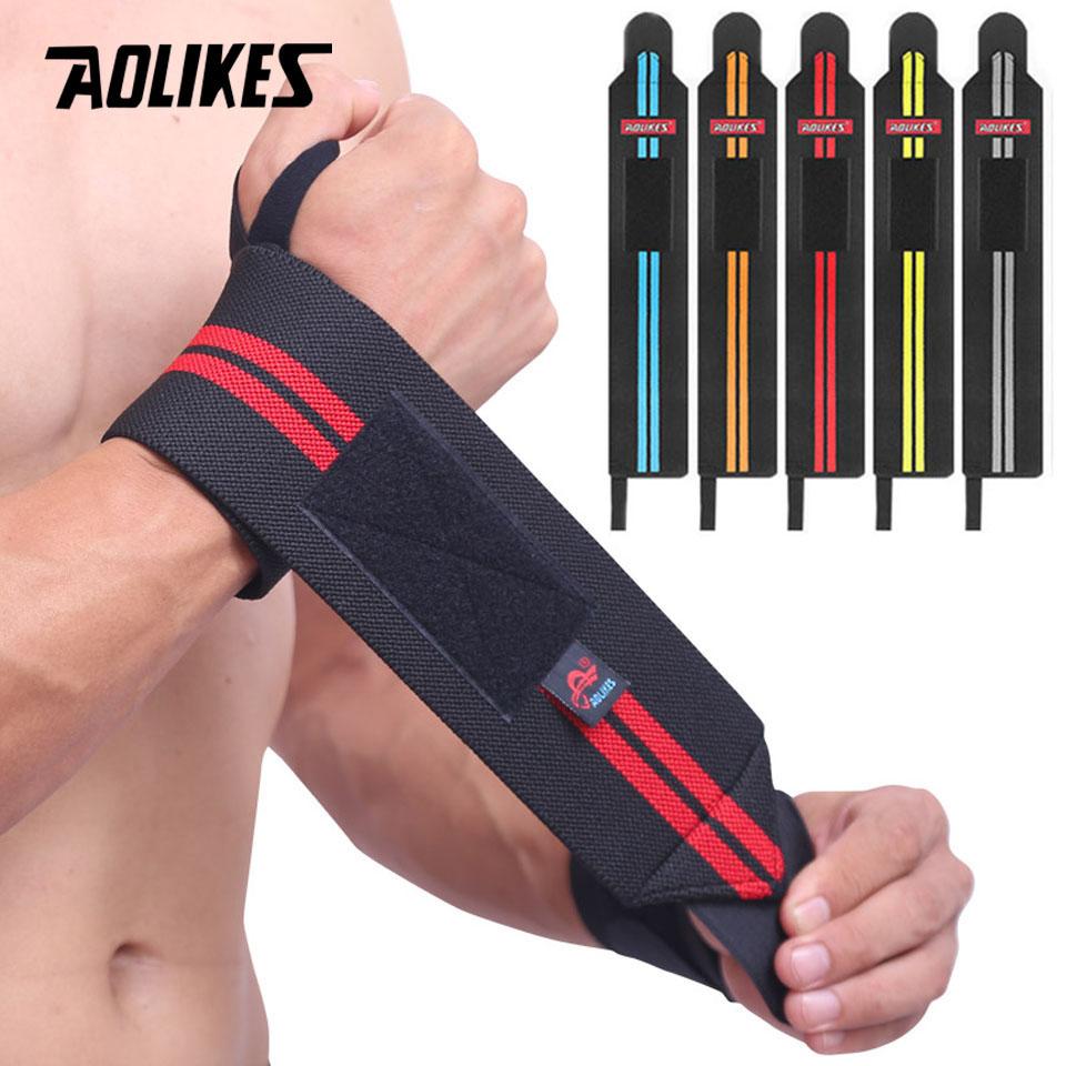 Aolikes Gym Wrist Wraps For Weightlifting Support Powerlifting Strength Training Wrist Straps