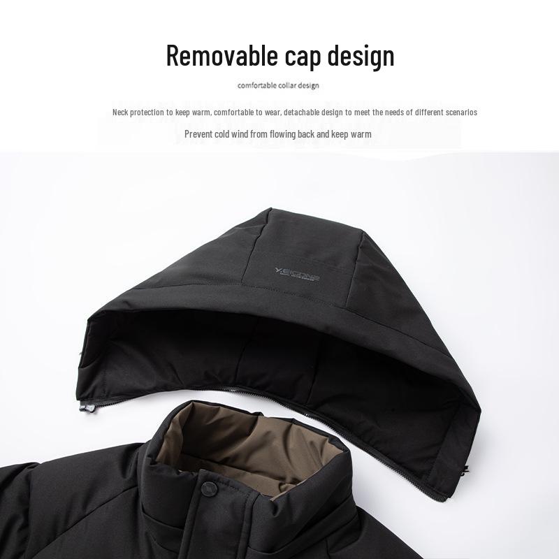 Men's Fleece-Lined Graphene Cotton Jacket, Warm Hooded and Cold-Resistant Winter Outerwear