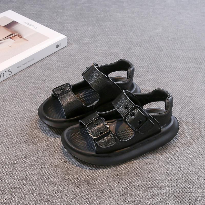 

Children Sandals Open Toes Non-slip Kids Beach Shoes Comfortable Soft 2025 Summer New Kids Casual Shoes Versatile Soild Color 26 чёрный