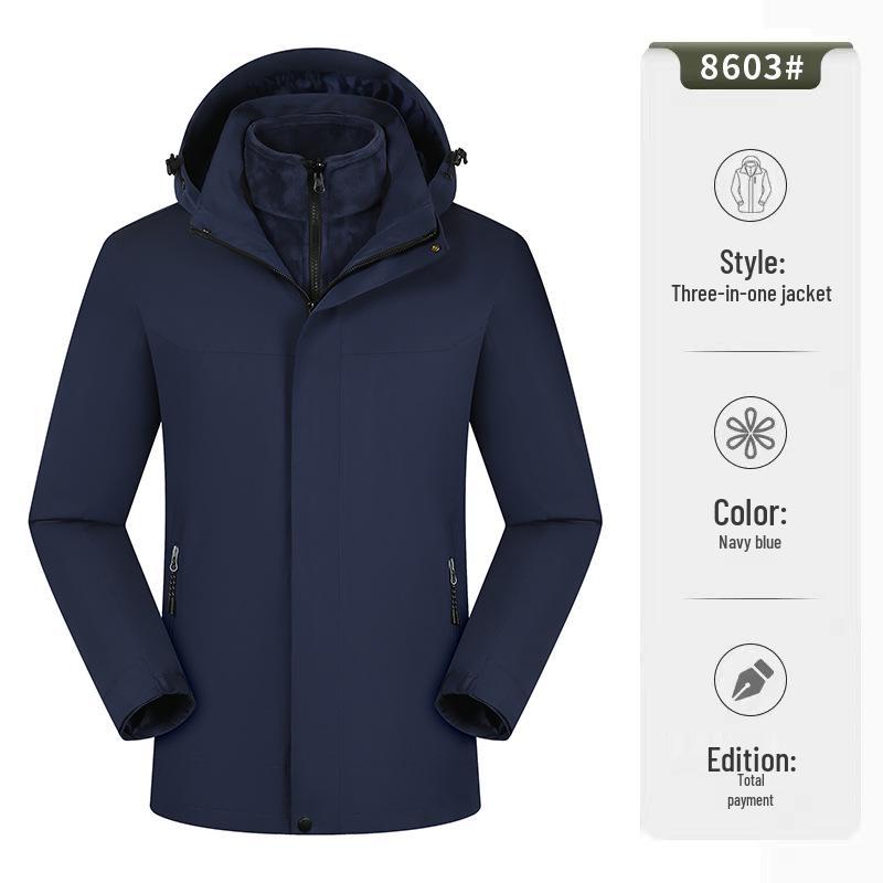 

2024 Унисекс Ветровка Три-в-Одном: Съемный, Ветрозащитный, Водонепроницаемый, для Весны, Осени, Зимы S