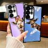 Giraffe Animal Pattern Plating Phone Case For Samsung Galaxy S24 S25 FE S26 Edge S23 Ultra S22 S21 Plus S20 Anti-Fall Airabag Co