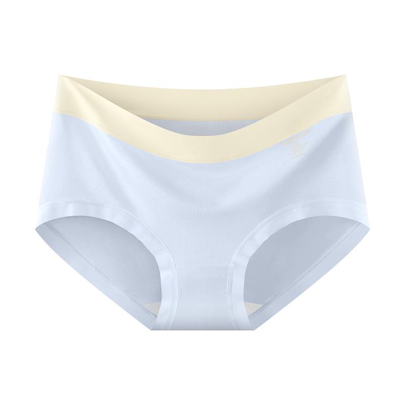 Modal 10A Antibacterial Seamless Mid-Waist Women's Panties - Extra Long Crotch, Breathable, Soft, Skin-Friendly Triangle Design for Summer.