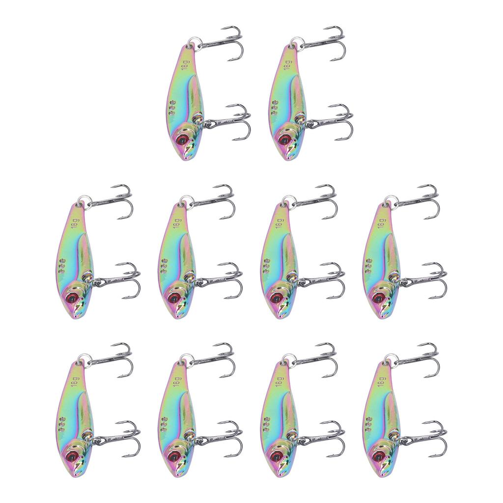 10PCS Fish Shape Artificial Bait High Simulation Aluminum Alloy Fishing Lure Bait with Barb