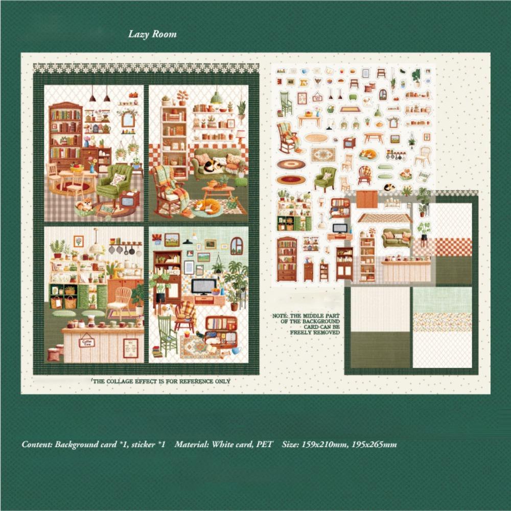 3D Miniature Landscapes Stickers Collection PET Miniature Scene Collage Creative Play C