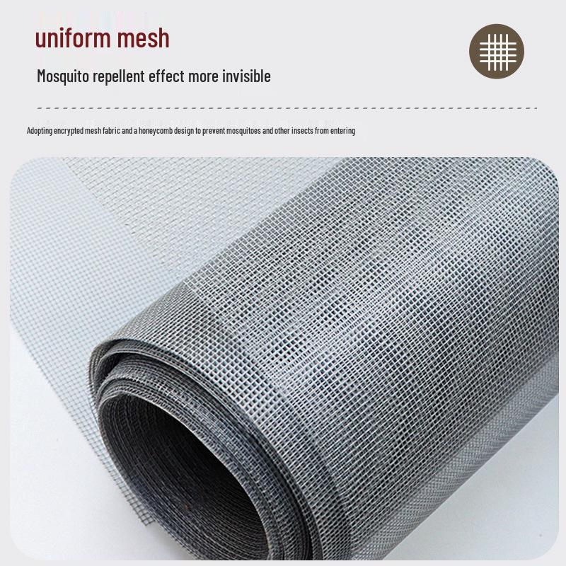 Self-Install Window Screen Mesh with Adhesive Hook & Loop Fastener - No-Drill Mosquito Net Curtain