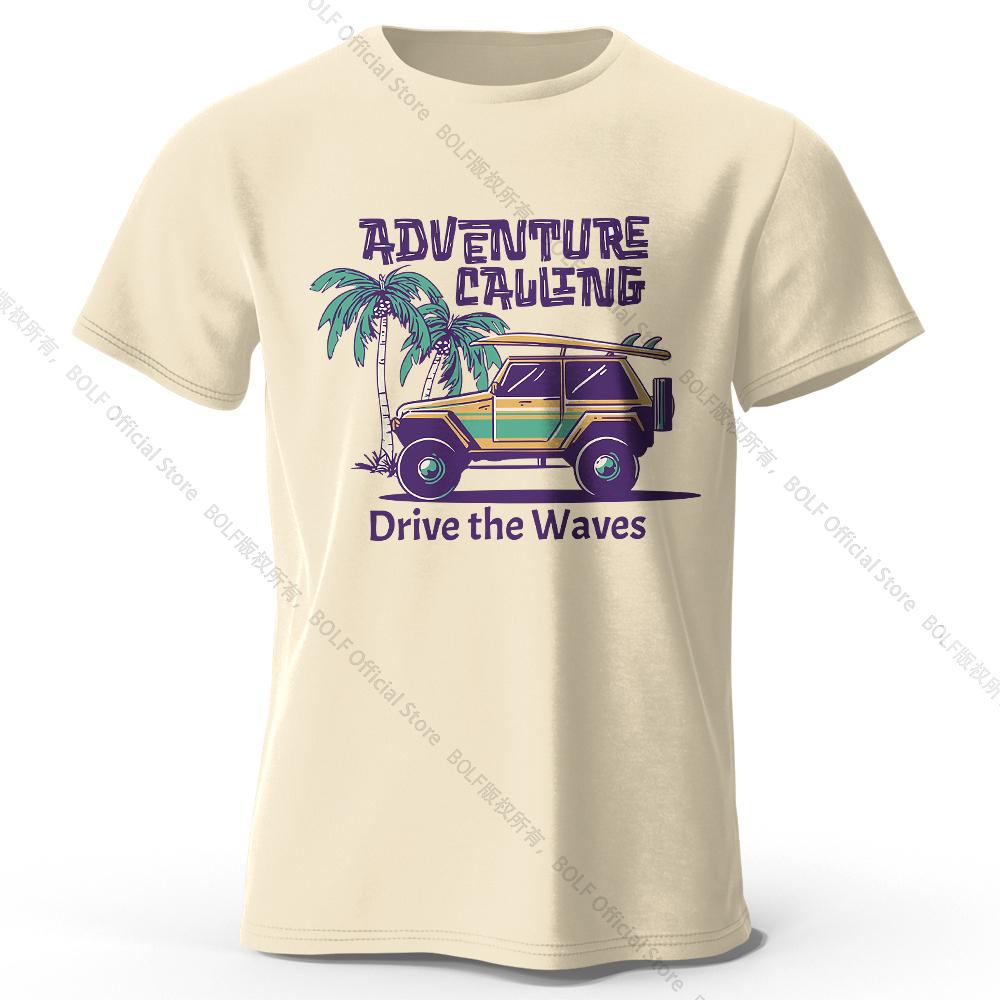 

Мужская футболка с принтом Drive The Waves, 100% хлопок, свободные футболки с морской графикой для женщин, летние топы, уличная одежда для серфинга 4XL