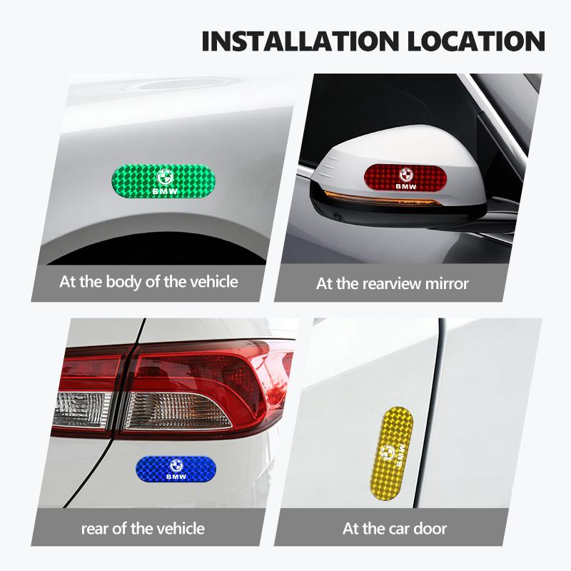 FA3-Car Reflective Safety Strip Sticker Rearview Mirror Warning Tape For BMW M Performance E36 E46 E60 E90 E91 E92 E93 F30 F20