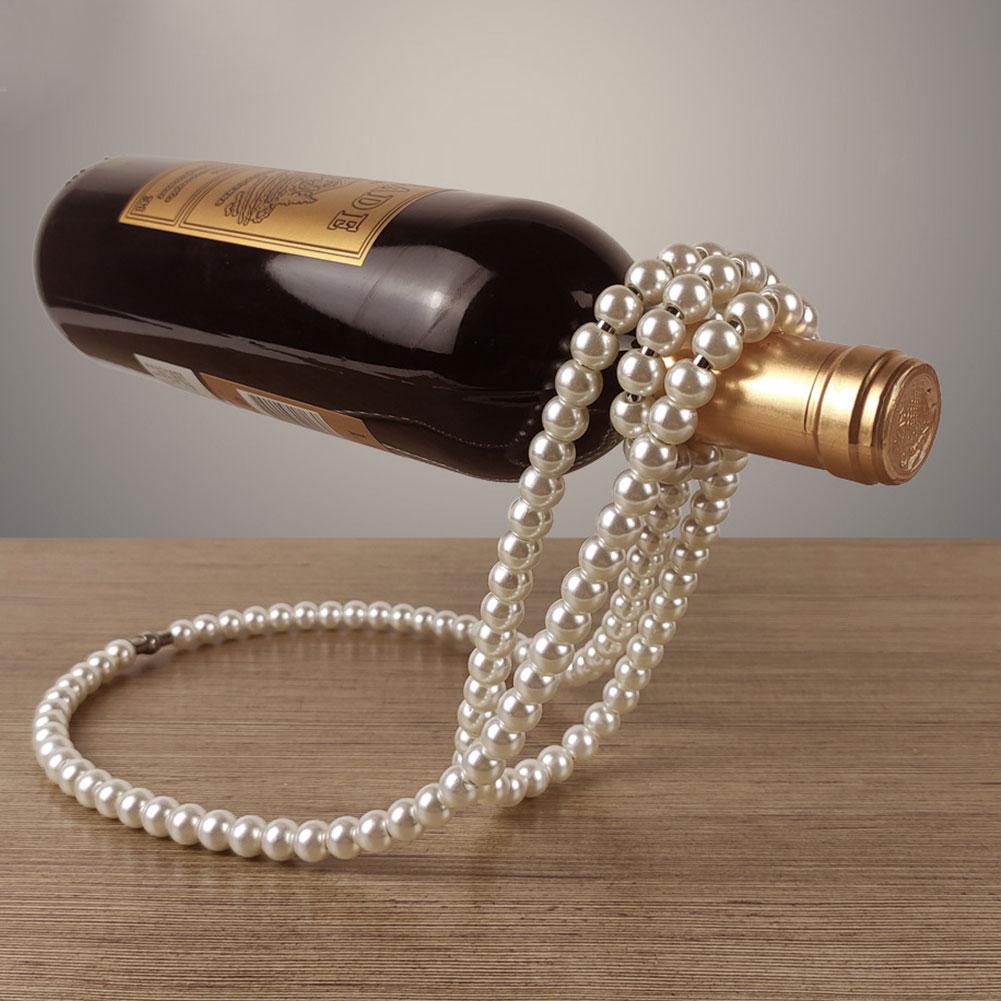 Pearl Necklace Wine Rack Creative Wine Rack Wine Bottle Holder Home Desktop Decoration Novelty Gift for Kitchen Home Decoration