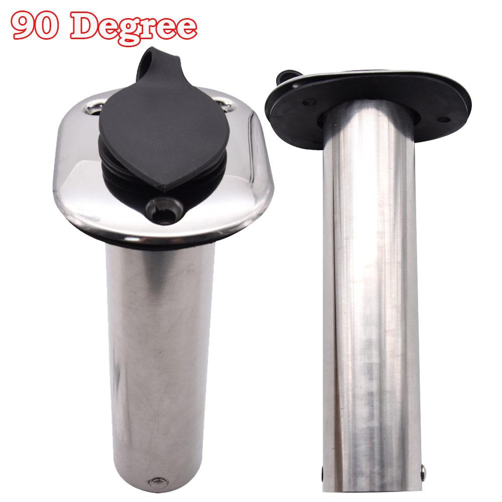 2PC Fishing Pole Stand Stainless Steel Flush Mount Boat Fishing Rod Holder 15/30/90 Degree Rod Pod for Marine Boat Accessories
