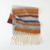 Autumn and winter new color thick braid high sense women's scarf thickened loop yarn striped thick beard shawl