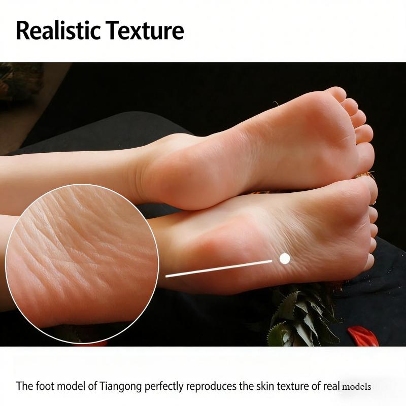 Lifelike TPE Silicone Foot Model, Real Human Foot Replica for Photography, Jewelry Display, Art Sketch