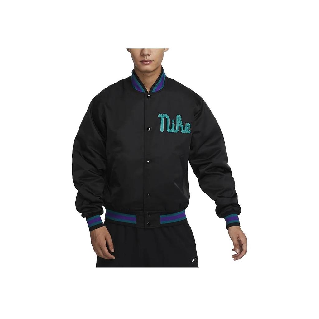 Nike Dugout Embroidered Letter Baseball Collar Casual Loose Jacket Men Jacket Black FQ7970-010