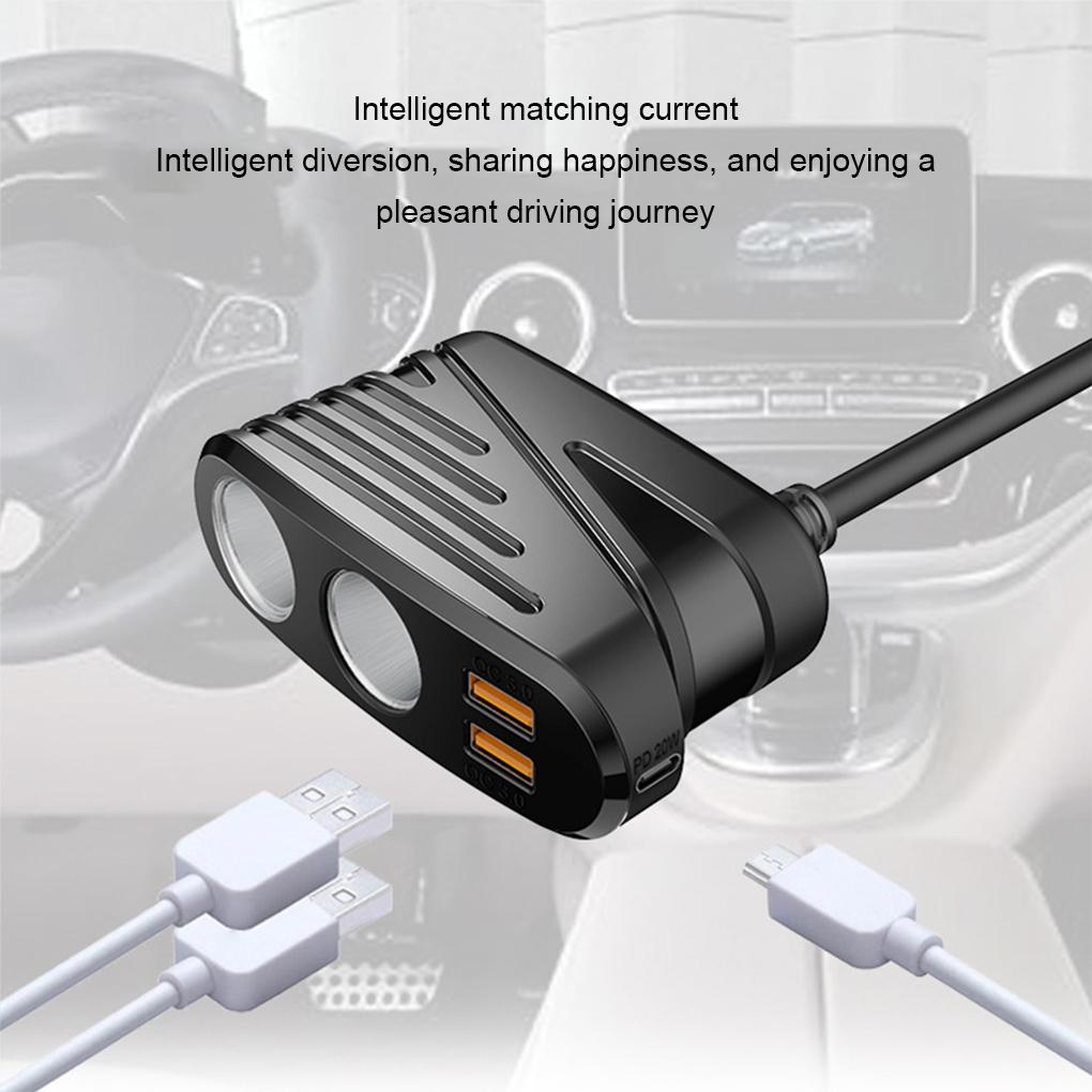 Plastic Convenient And Durable Cigarette Lighter Splitter For Car Charging Easy-to-install