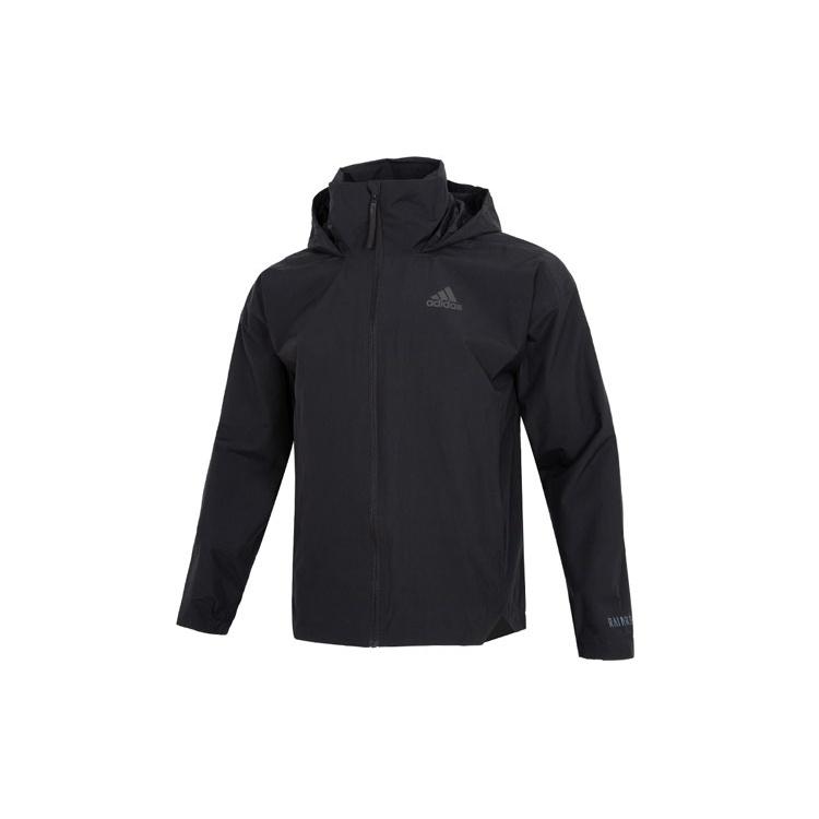 Men s adidas Traveer Rr J Athleisure Casual Sports Woven Solid Color Logo Stripe Hooded Jacket Black HG6016 XXL