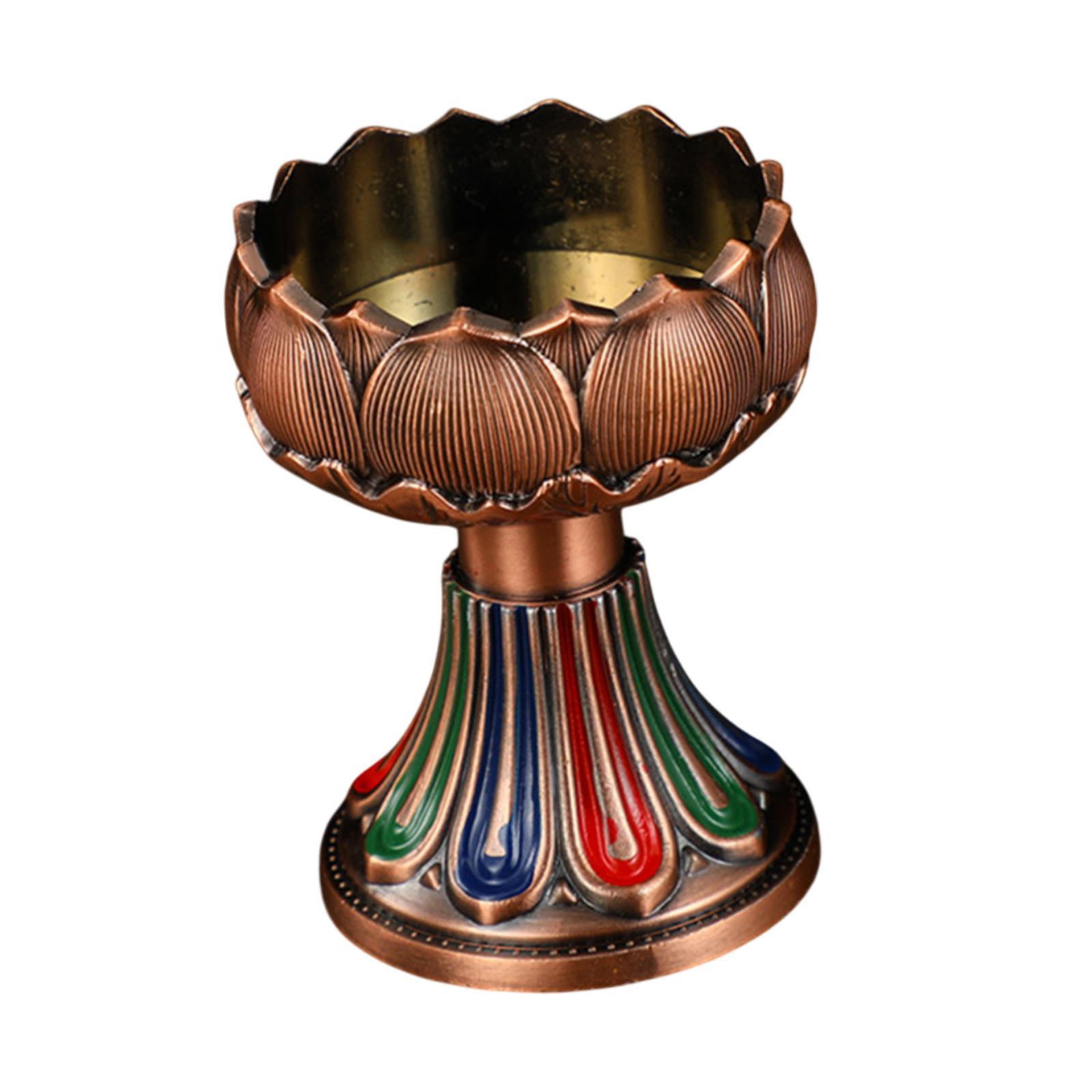 

Ghee Lamp Holder Meditation Buddhist Altar Supplies Candelabra Oil Lamp Dish Tibetan Tea Light Holder for Tabletop Decoration червоний