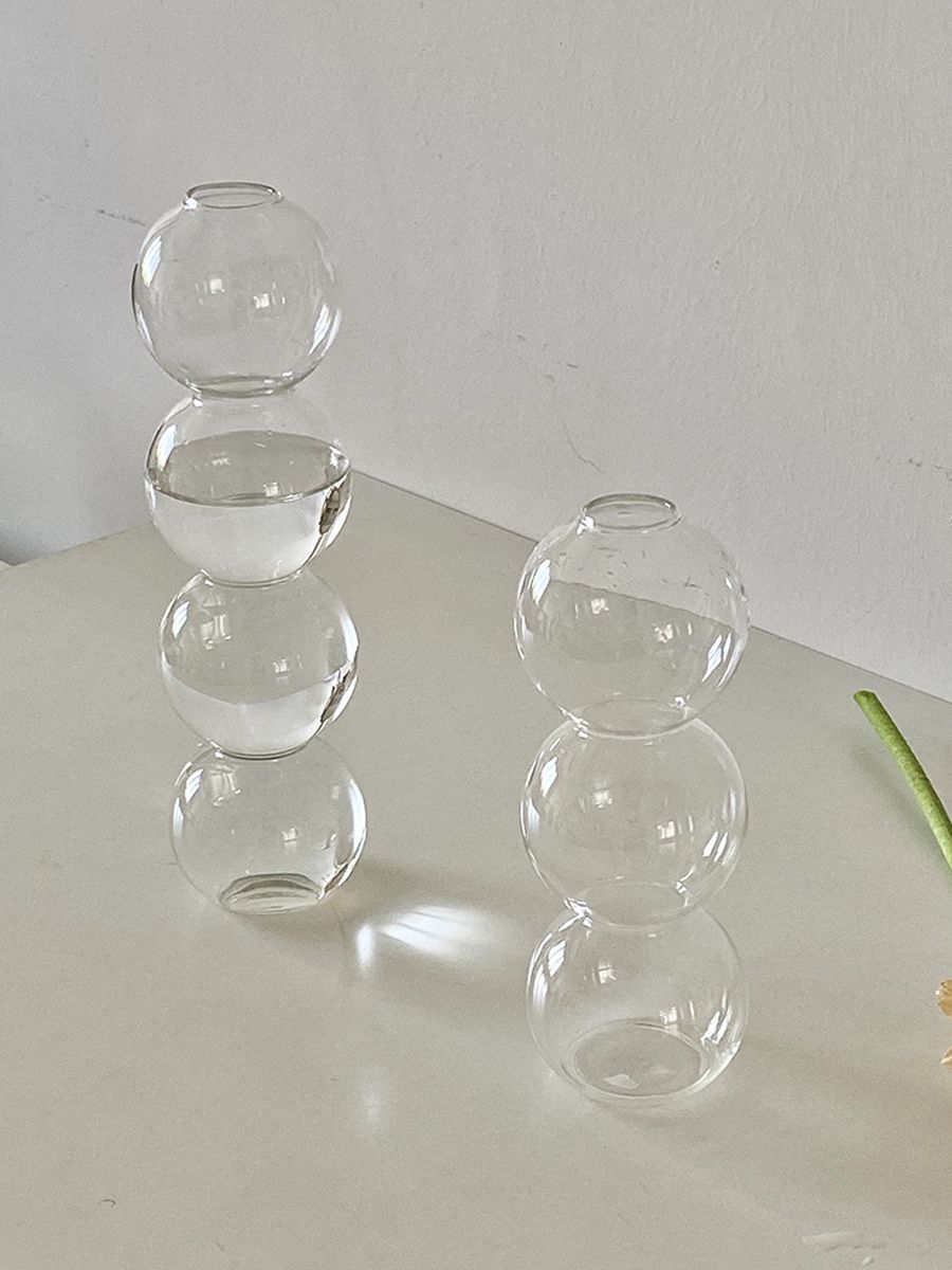 

1 шт. - Ваза из пузырчатого стекла для цветочной композиции, гидропонная сферическая стеклянная простая цветочная декорация S чистый