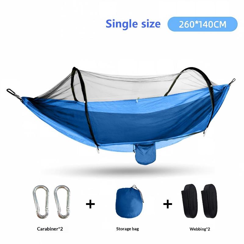 2-In-1 Camping Hammock with Mosquito Net Automatic All Season Suitable Portable Outdoor Hanging Bed for Camping Travel