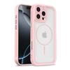 KEYSION Przezroczyste Matowe Magnetyczne Etui MagSafe do iPhone 15 16 Pro Max 16 Plus Silikon+PC Pogrubiona Ramka Odporne na Wstrząsy Pokrowiec na Telefon