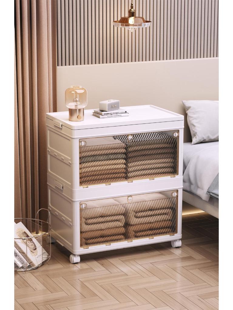 Instant Open Foldable Multi-Layer Plastic Storage Cabinet for Bedroom/Living Room
