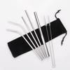 7 Pcs/set Reusable Drinking Straw High Quality 304 Stainless Steel Metal Straw with Cleaner Brush for Mugs Water Dispenser