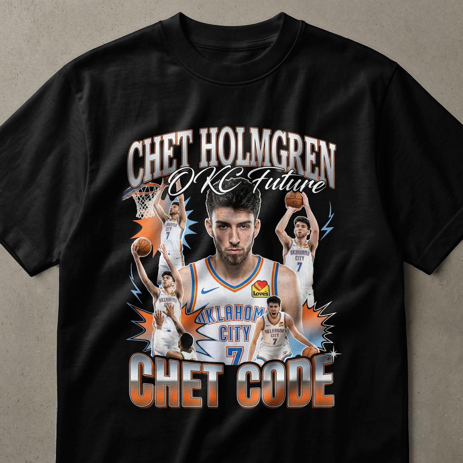 Chet Holmgren Fan T-Shirt, Pro Basketball Player Graphic Tee, Chet Code Vintage Style Sports Shirt, Trendy Y2K Basketball Apparel Gift XL