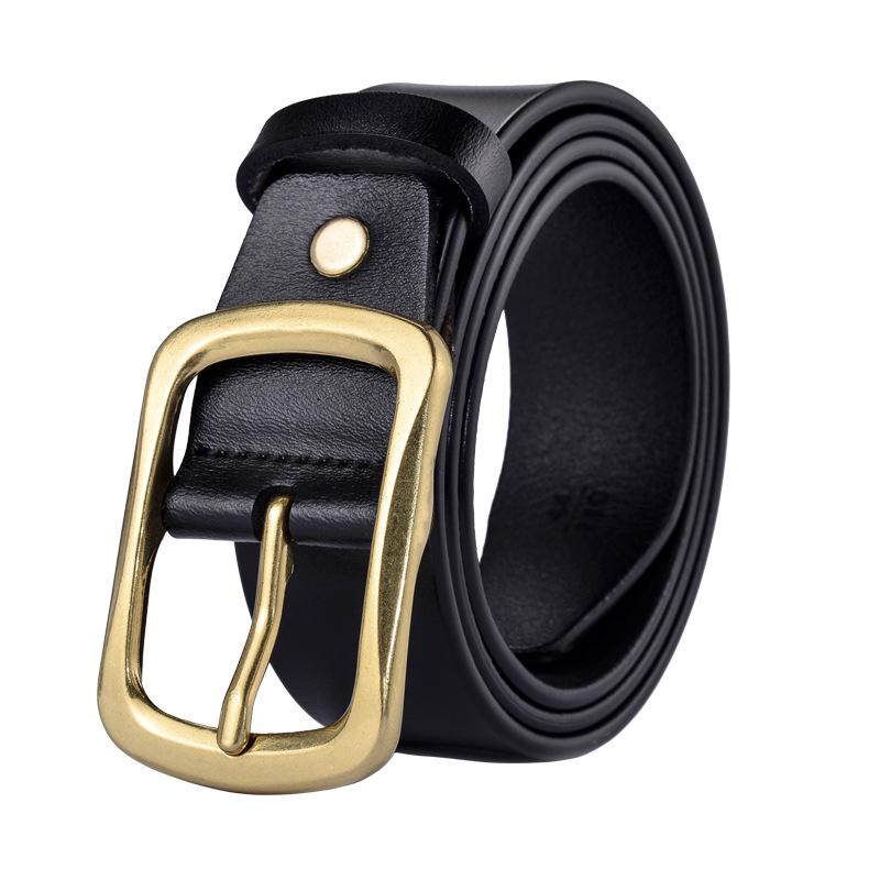 Men'S Leather Belt Cowhide Pin Buckle Belt Casual Pants Belt